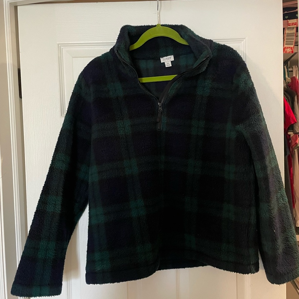 J. Crew Green and Black Plaid Sweater